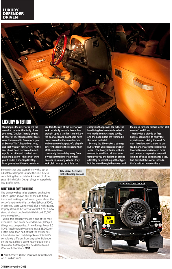 NK4WD Land Rover Owner Magazine Article - Range Rover Land Rover 4×4 Servicing & Repairs Berkshire Winkfield as well as Lorries Horseboxes Horse Trailers